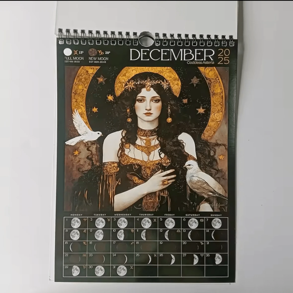 2025 Dark Goddess Lunar Calendar Daily Weekly Monthly Planner Creative