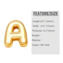 26个字母光滑手链，适合女性，DIY名字手链，镀金首饰 - 銀色 - 查看 6