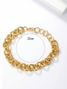 18 Karat vergoldetes 1 Stück modisches, vielseitiges, minimalistisches, luxuriöses, vintage Panzerketten Armband für Frauen