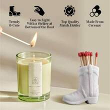 1 hộp đựng que diêm hình giày cao bồi, hộp đựng diêm, giá để giày bằng nhựa, phụ kiện trang trí nội thất phòng tắm, phòng ngủ, nhà bếp dễ thương, quà tặng Halloween hoàn hảo (không bao gồm que diêm, phù hợp với que diêm dài) - Nhiều màu - Xem 4