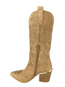 Fashionable Women's Western Boots For Daily Wear - Camel - View 2