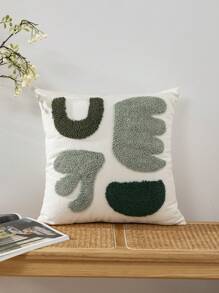 1 Stück/2 Stücke grüner Blumenmuster Kissenbezug, Leinen Segeltuch Material nordischer Stil Stickerei Kissenbezug für Zuhause, Schlafzimmer, Wohnzimmer, Sofa, Auto Taillenkissen, Kopfteilkissen, Outdoor Garten Party Dekoration, Ganzjährig