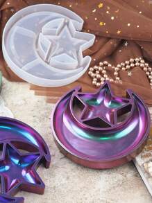 1 个星月硅胶模具，适用于制作蜡烛、蜡熔和零食托盘 - 彩色 - 查看 7