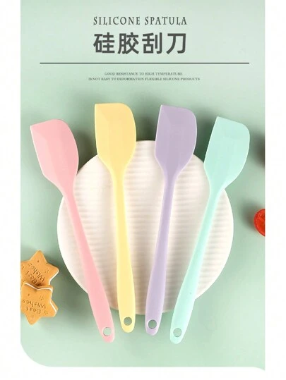 4 件装硅胶抹刀，适用于奶油、果酱和黄油，易于清洁，适用于家庭、餐厅、甜品店、烘焙厨房工具套装