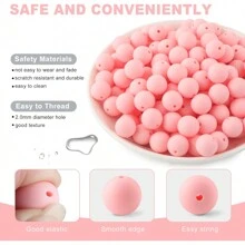 30 peças/20 peças 12mm/15mm Contas de Silicone, Usadas para Fabricação de Chaveiros, Contas Solta de Silicone para Fabricação de Pulseiras e Colares, e Contas de Silicone Circular para Canetas
