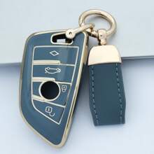 Funda para llave del coche, estuche de llave para BMW para X1, X2, X3, X5, X6, Serie 2, 5, 6, 7, Serie 3, 4, protector de llave inteligente con 2 a 4 botones, a prueba de polvo y anti-caída, elegante y de alta gama