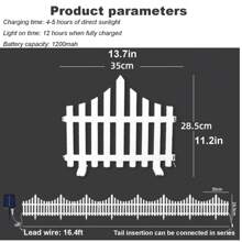 1 Box Of 8pcs, 2.8m/110inch, Solar Fence Light,Garden Small Yard Lawn Mini Fence, Suitable For Christmas Atmosphere Decoration, Birthday Scene Decoration,With USB Type-C Charging Port New Outdoor Colored Lantern Fence Yard Decoration.Pet Pen.