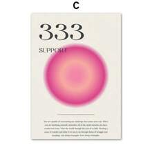 1 pieza Póster de arte de números angelicales de estilo moderno,impresiones de arte de gradiente de color estético, pintura en lienzo vintage para decoración de pared del hogar sin marco