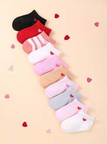 10 双女婴幼儿喜爱图案踝袜，婴儿袜子，新生儿袜子 - 彩色 - 查看 4