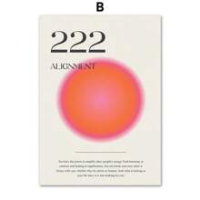 1 pieza Póster de arte de números angelicales de estilo moderno,impresiones de arte de gradiente de color estético, pintura en lienzo vintage para decoración de pared del hogar sin marco