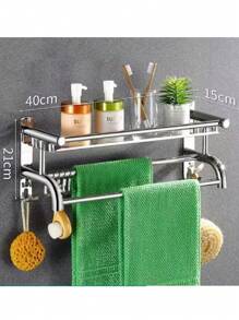 Accesorios De Baño Toallero De Acero Inoxidable De Capas2 - Plateado - Ver 4