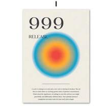 1 pieza Póster de arte de números angelicales de estilo moderno,impresiones de arte de gradiente de color estético, pintura en lienzo vintage para decoración de pared del hogar sin marco