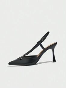 Damskie szpilki z wycięciem w szpic i krzyżowym paskiem na kostce, nowe buty ślubne na imprezę w stylu czarnym ze skóry z odkrytym palcem