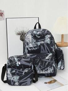 Ensemble de trois pièces incluant un sac à dos, une boîte à lunch et une trousse à crayons. Sac à dos ultra-léger et résistant aux salissures avec grande capacité. Adapté pour les voyages, le collège, le camping. Sac d'école, sac à dos, petit sac à dos, sac d'école, sac à dos, sac, sac à dos, cadeau pour garçon d'école