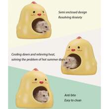 1pc Mini Ceramic Pet Sleeping Nest, Hamster House Cave For Cooling In Summer, Suitable For Baby Hamsters, Roborovskii Hamsters (Product Size: Approx. 8.5x8.5x6.5cm, Entrance Diameter: Approx. 5.2cm) - Multicolor - View 7