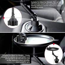Car Cup Holder Tray For Adults Car Tray Table For Eating With Cell Phone Slot Lap Tray For Car Universal Adjustable Cup Tray Holder 360 Swivel Tray Fits Vehicle, Boats,Golf Cart, SUV And All Cars - Multicolor - View 5