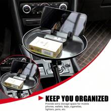 Car Cup Holder Tray For Adults Car Tray Table For Eating With Cell Phone Slot Lap Tray For Car Universal Adjustable Cup Tray Holder 360 Swivel Tray Fits Vehicle, Boats,Golf Cart, SUV And All Cars - Multicolor - View 4