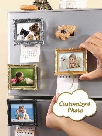 1pc Customized Photo Refrigerator Sticker, Personalized Photo Frame Refrigerator Sticker Magnet Decoration, Photo Frame Ornament Decoration, Can Print Any Design Of Photos, Very Suitable For Home Decoration, Office, Car Interior, Kitchen, Storage Cabinet Magnets, Refrigerator Magnet Stickers And Travel Gifts, Valentine's Day, Mother's Day, Christmas, Birthday Anniversary Commemorative Gifts