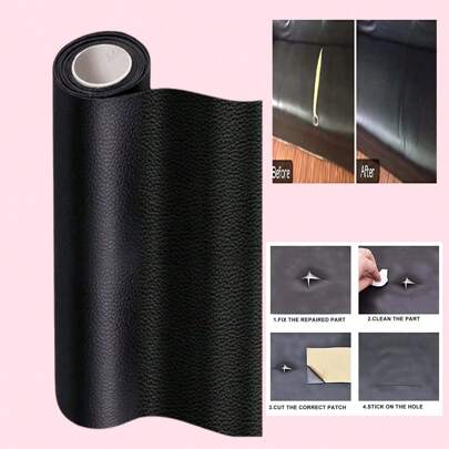 20x54 Inch Faux Leather Repair Patch, Self-Adhesive Leather Wallpaper, Faux Leather Tape, For Sofa, Furniture, Driver's Seat Repair, Oil-Proof Waterproof Bedroom Living Room Wall Decor
