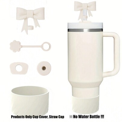 SUGAW 5pcs Silicone Butterfly Cup Accessories Set, Fit For 10mm/0.4inch Straw, Anti-Spill Anti-Dust Wear-Resistant Anti-Drop & Noise-Reduction Cup Accessories, Compatible With , Mother's Day Gift