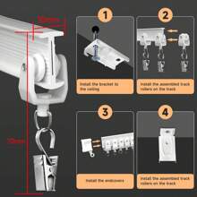 1 Set Of Flexible PVC Curtain Tracks, Shower Curtain Tracks, And Curtain Decoration Tracks That Are Easy To Install. Multiple Forms Of Shower Curtain Tracks, Curtain/Shower Curtain Track Accessories, And Shower Curtain Rods Are Available Home Bathroom Decor Fall Decor Bathroom Accessories Back To School