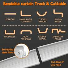 1 Set Of Flexible PVC Curtain Tracks, Shower Curtain Tracks, And Curtain Decoration Tracks That Are Easy To Install. Multiple Forms Of Shower Curtain Tracks, Curtain/Shower Curtain Track Accessories, And Shower Curtain Rods Are Available Home Bathroom Decor Fall Decor Bathroom Accessories Back To School