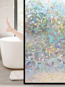 1卷彩色隐私窗膜，彩虹效果防紫外线静电吸附窗贴，适用于家居装饰，宽度可选11.84/17.53/19.68英寸 - 無色 - 查看 5