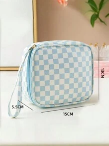 1pc Customized Letter Women Sanitary Pad Holder, Portable Checkerboard Pattern Feminine Hygiene Pouch For Students, Multi-Purpose Mini Storage Case For Pads, Tissues, Chargers And Other Small Items,Boho Vibes - Many - View 10