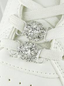 2 Peças Decorações Elegantes de Sapato em Liga Oca com Brilhantes Rhinestones e Pérolas Artificiais, Adequadas para Botas e Tênis