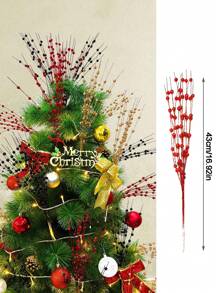 1pc/4pcs, 35.43 Inch Shiny Sequin Tassel Wheat Ear Rattan Design. Christmas Tree Decoration. White Sparkling Sequin Berry Bouquet. Suitable For Holiday, Wedding, Party, Home Interior, Dining Table, Bedroom Decor - Multicolor - View 12