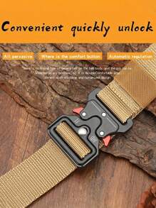 3/2/1pc New Men's Casual Nylon Belt Tactical Quick Release Buckle Outdoor Training Pants Belt Workwear Belt Summer, School