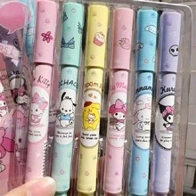 Sanrio 6pcs Highlighter Pen Set, Multi-Color Fluorescent Pens With Hello Kitty & Friends Prints, Soft Tips, Multipurpose Markers For Writing And Highlighting Back To School