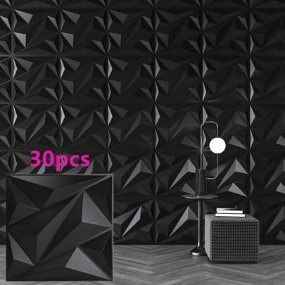 Aadesh 3D PVC Plastic Wall Panels, Suitable For Interior Wall Decoration, Waterproof And Heat-Resistant, With Grooved Texture. Ideal For Living Rooms, Halls, Bedrooms, Hotels, Offices, Game Rooms, And TV Accent Walls. 30cm * 30cm (Includes Installation Accessories).