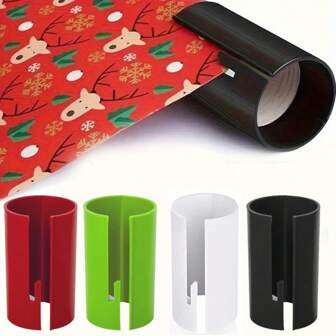 1pc/2pcs Portable Cylindrical Paper Cutter, Gift Wrapping Scissors, Christmas Paper Trimmer