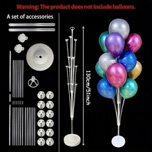 1 件/套巨型 51 英寸气球柱套装，坚固的 PP 柱支架，易于组装，耐用且可重复使用，适用于婚礼背景装饰和生日派对用品