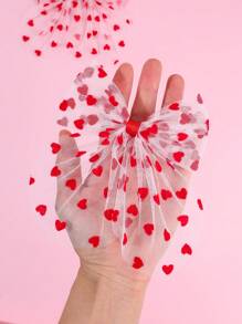 2/4 chiếc nơ cài tóc lưới màu trắng cho bé gái, kẹp tóc nơ trái tim, kẹp tóc nơ họa tiết trái tim màu đỏ có đuôi, kẹp tóc trang nhã cho ngày lễ tình nhân, phụ kiện đội đầu cho bé gái trong tiệc ngày lễ - Nhiều màu - Xem 4