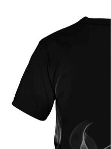 男士 3D 印花渐变运动服、圆领衫、微弹力 T 恤和运动裤套装