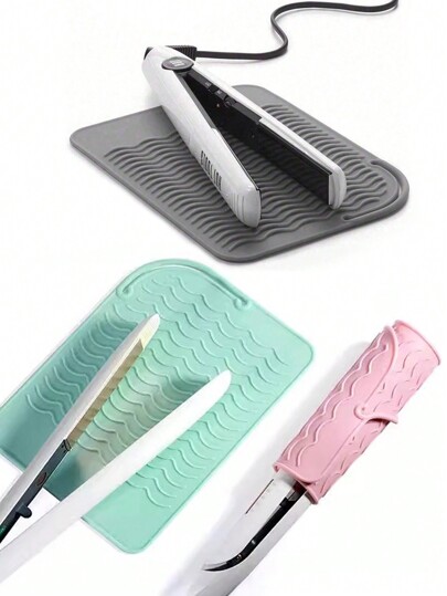 Heat Styling Tool Mat, Universal Size Heat Resistant Pad For Flat Irons And Curling Irons, Storage And Travel, Heat Styling Tool Mat, Heat Resistant Silicone Hair Styling Pad, Protects Your Hair Styling Tools, Non-Slip Silicone Heat Insulation Pad For Restaurants, Hotels, And Businesses