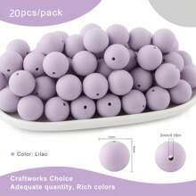 30 peças/20 peças 12mm/15mm Contas de Silicone, Usadas para Fabricação de Chaveiros, Contas Solta de Silicone para Fabricação de Pulseiras e Colares, e Contas de Silicone Circular para Canetas