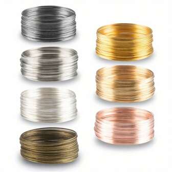 50pcs 6mm Diameter Flexible Carbon Steel Memory Wire, Anti-Rust, Multi-Strand Design, Suitable For DIY Jewelry Making Bracelets, Necklaces, Anklets