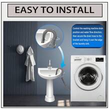 304 Stainless Steel Washing Machine Drainage Pipe Support Bracket, Easy To Install Without Drilling, Strong Fixation - Multicolor - View 6