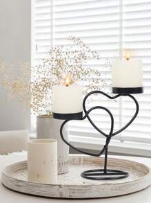 1pc Iron Art Matte Metallic Finish European Style Candle Holder For Wedding, Dinner Party Home Decor (fits 5cm Diameter Candles) - Black - View 9