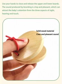 Wooden Castanet Musical Instruments, Orff Percussion Instrument Finger Castanets For Beginners, Music Lovers And Performers - Multicolor - View 5
