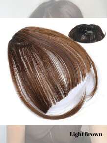 合成自然额头假刘海空气刘海假发女款真人漫画齐刘海隐形假发合成空气刘海假发女式迷你假刘海黑棕色假发接发 - 黑色 - 查看 14