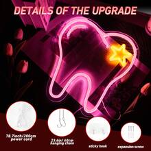 1pc Teeth-Shaped Neon Lights Adjustable Lights LED Neon Wall Decoration USB-Powered Neon Bedroom Neon Neon Children Girl Birthday Party Christmas Living Room., Halloween Home Decor