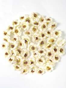 50 piezas/30 piezas Cabezas de flores de margarita artificiales de 3 CM/1.18 pulgadas, flores artificiales falsas, cabezas de flores de margarita artificiales, utilizadas para manualidades DIY, bodas, vestidos, decoración de fiestas, regalos, decoración del hogar, cumpleaños, graduación, decoración de otoño