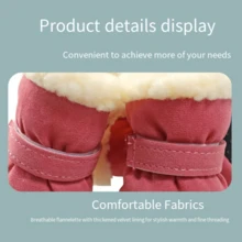 4pcs/Set Waterproof Anti-Slip Winter Pet Dog Shoes, Thick Warm Booties For Small Dogs & Puppies - Multicolor - View 10