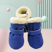 4pcs/Set Waterproof Anti-Slip Winter Pet Dog Shoes, Thick Warm Booties For Small Dogs & Puppies - Multicolor - View 6