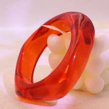 1pc Stylish & Elegant, Sexy Wide & Thick Transparent Resin Bracelet, Suitable For Women Traveling, Holiday, Date, Shopping, Party, Daily Wear