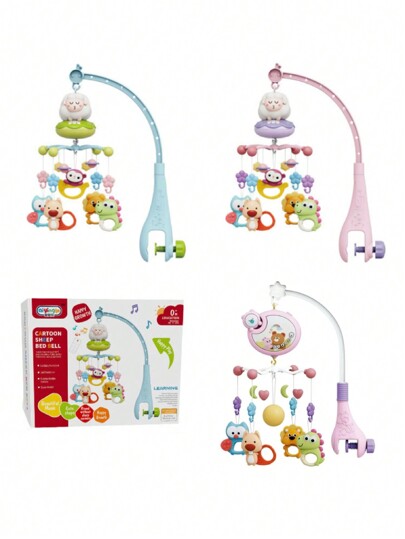 Baby Toys Crib Mobile Hanging Doll, Baby Bed Bell Summer Infant Bed And Car Hanging Cartoon Doll, Multi-Functional Music Rotating Bell Projection Light 360° Electric Light Music Stimulate Baby Brain Development, Adjustable Music Soft Light Projection Light + Soothing Doll Plush, Perfect Gift For Babies 0+ Years Old, Rich Hanging Decoration Helps Infant Visual And Auditory Development Promote Brain Development, Newborn Essential Soothing Rotating Teething Music Bell, Baby Sleep Aid, Perfect Gift Box Set For Newborns